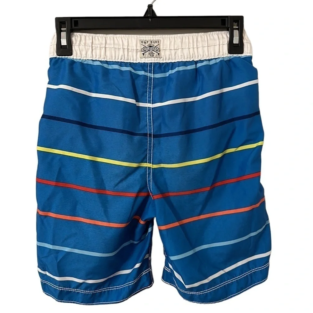 Gap Kids Blue Multicolor Stripe Boys Swim Trunks Size‎ M